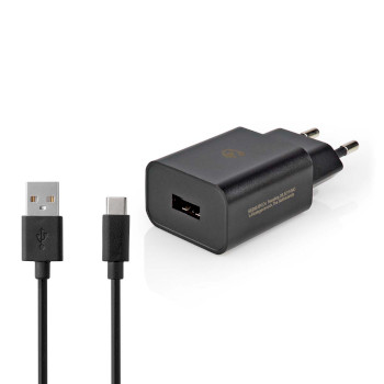 WCHAC242ABK Oplader | 12 w | snellaad functie | 1x 2.4 a | outputs: 1 | usb-a | usb type-c™ (los) kabel |  Product foto