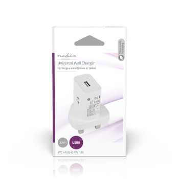WCHAU242AWTUK Oplader | 12 w | snellaad functie | 1x 2.4 a | outputs: 1 | usb-a | single voltage output  foto