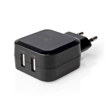 WCHAU484ABK Oplader | 24 w | snellaad functie | 2x 2.4 a | outputs: 2 | 2x usb-a | geen kabel inbegrepen | singl Product foto