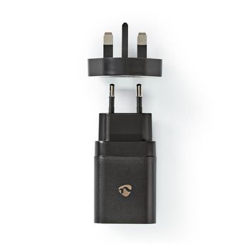 WCPD18WU102BK Oplader | 18 w | snellaad functie | 1.5 / 2.0 / 3.0 a | outputs: 1 | usb-c™ | automatische vol