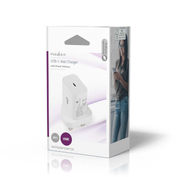 WCPD20W102WTUK Oplader | 20 w | pd3.0 20w | snellaad functie | 1.67 / 2.22 / 3.0 a | outputs: 1 | usb-c™ | au Verpakking foto
