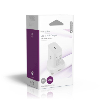 WCPD20W102WTUK Oplader | 20 w | pd3.0 20w | snellaad functie | 1.67 / 2.22 / 3.0 a | outputs: 1 | usb-c™ | au Verpakking foto