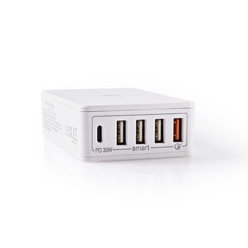 WCPD30W120WT Oplader | 2x 3,0 a / 3x 2,4 a | outputs: 5 | poorttype: 1x usb-c™ / 4x usb-a | geen kabel inbe Product foto