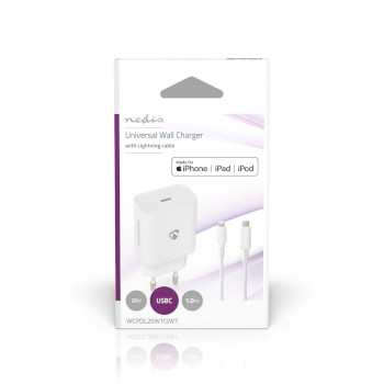 WCPDL20W112WT Oplader | 20 w | pd3.0 20w | snellaad functie | 1.67 / 2.22 / 3.0 a | outputs: 1 | usb-c™ | li  foto