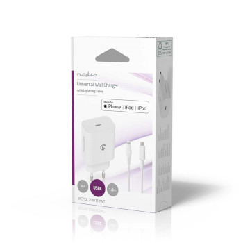 WCPDL20W112WT Oplader | 20 w | pd3.0 20w | snellaad functie | 1.67 / 2.22 / 3.0 a | outputs: 1 | usb-c™ | li Verpakking foto
