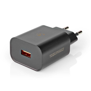 WCQC302ABK Oplader | 18 w | snellaad functie | 1.5 / 2.0 / 3.0 a | outputs: 1 | usb-a | geen kabel inbegrepen | Product foto