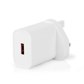 WCQC302AWTUK Oplader | 18 w | qc3.0 | snellaad functie | 3.0 a | outputs: 1 | usb-a | automatische voltage select Product foto