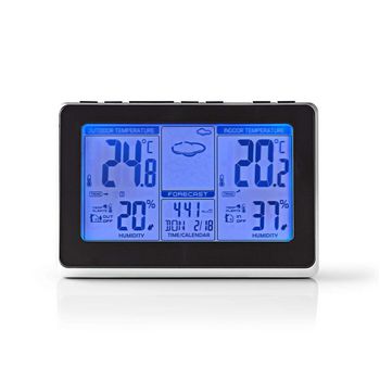 WEST400BK Weerstation | binnen & buiten | inclusief draadloze weersensor | weersvoorspelling | tijdweergave |  Product foto