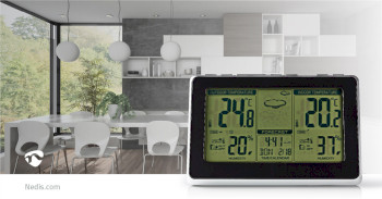 WEST400BK Weerstation | binnen & buiten | inclusief draadloze weersensor | weersvoorspelling | tijdweergave |  Product foto