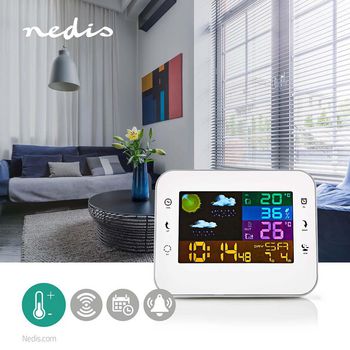 WEST402WT Weerstation | binnen & buiten | inclusief draadloze weersensor | weersvoorspelling | tijdweergave |  Product foto