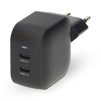WGCHA45WBK Oplader | 45 w | gan | pd3.0 | snellaad functie | 2.25 / 3.0 a | outputs: 2 | 2x usb-c™ | auto