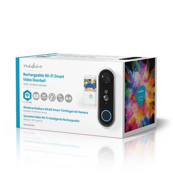 WIFICDP20WT Smartlife videodeurbel | wi-fi | batterij gevoed | hd 720p | cloud opslag (optioneel) / microsd (nie Verpakking foto