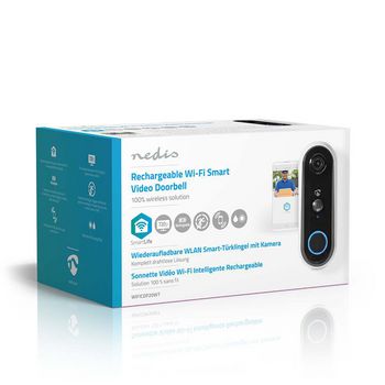 WIFICDP20WT Smartlife videodeurbel | wi-fi | batterij gevoed | hd 720p | cloud opslag (optioneel) / microsd (nie Verpakking foto