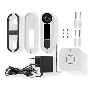 WIFICDP40CWT Smartlife videodeurbel | wi-fi | netvoeding | 1536x1536 | cloud opslag (optioneel) / microsd (niet i Inhoud verpakking foto