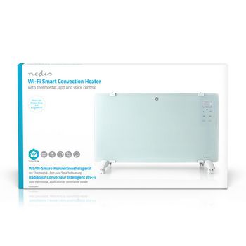WIFIHTPL20FWT Smartlife convectorkachel | wi-fi | geschikt voor badkamer | glazen paneel | 2000 w | 2 warmte stand  foto