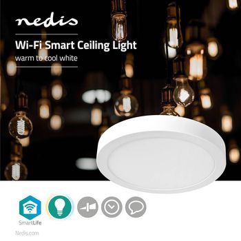 WIFILAW20WT Smartlife plafondlamp | wi-fi | koel wit / warm wit | rond | diameter: 300 mm | 1200 lm | 2700 - 650 Product foto