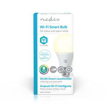 WIFILC11WTB22 Smartlife multicolour lamp | wi-fi | b22 | 470 lm | 6 w | rgb / warm wit | 2700 k | android™ /  foto