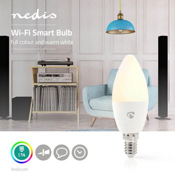 WIFILC11WTE14 Smartlife multicolour lamp | wi-fi | e14 | 350 lm | 4.5 w | rgb / warm wit | 2700 k | android™ Product foto