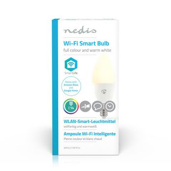 WIFILC11WTE14 Smartlife multicolour lamp | wi-fi | e14 | 350 lm | 4.5 w | rgb / warm wit | 2700 k | android™  foto