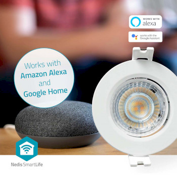 WIFILCS10WT Smartlife plafondlamp | wi-fi | warm tot koel wit | rond | diameter: 52 mm | 360 lm | 2700 - 6500 k  Product foto