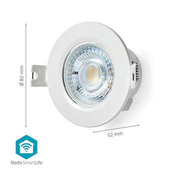 WIFILCS10WT Smartlife plafondlamp | wi-fi | warm tot koel wit | rond | diameter: 52 mm | 360 lm | 2700 - 6500 k  Product foto