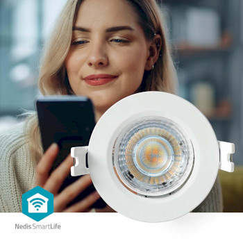 WIFILCS10WT Smartlife plafondlamp | wi-fi | warm tot koel wit | rond | diameter: 52 mm | 360 lm | 2700 - 6500 k  Product foto