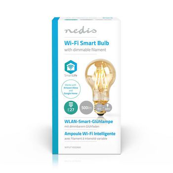 WIFILF10GDA60 Smartlife led filamentlamp | wi-fi | e27 | 500 lm | 5 w | warm wit | 2200 k | glas | android™  Verpakking foto