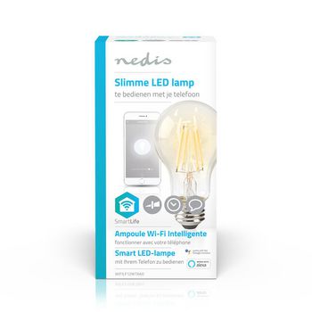 WIFILF12WTA60 Smartlife led filamentlamp | wi-fi | e27 | 500 lm | 5 w | warm wit | 2700 k | glas | android™   foto