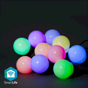 WIFILP03C10 Smartlife decoratieve verlichting | feestverlichting | wi-fi | rgb / wit | 10 led\'s | 9.00 m | andro