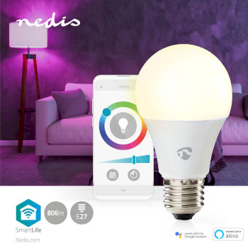 WIFILRC10E27 Smartlife multicolour lamp | wi-fi | e27 | 806 lm | 9 w | rgb / warm tot koel wit | 2700 - 6500 k |  Product foto