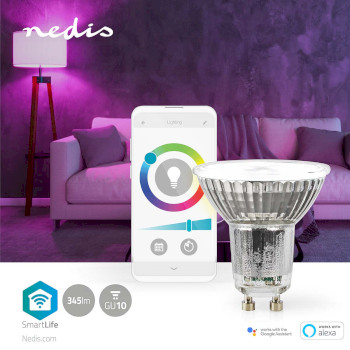 WIFILRC10GU10 Smartlife led spot | wi-fi | gu10 | 345 lm | 5 w | rgb / warm tot koel wit | 2700 - 6500 k | energie Product foto