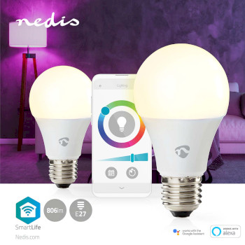 WIFILRC20E27 Smartlife multicolour lamp | wi-fi | e27 | 806 lm | 9 w | rgb / warm tot koel wit | 2700 - 6500 k |  Product foto