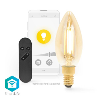 WIFILRF10C37 Smartlife led filamentlamp | wi-fi | e14 | 470 lm | 4.9 w | warm wit | 1800 - 3000 k | glas | androi Product foto