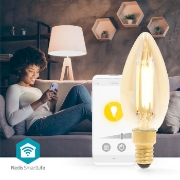 WIFILRF10C37 Smartlife led filamentlamp | wi-fi | e14 | 470 lm | 4.9 w | warm wit | 1800 - 3000 k | glas | androi Product foto