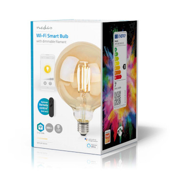 WIFILRF10G125 Smartlife led filamentlamp | wi-fi | e27 | 806 lm | 7 w | warm wit | 1800 - 3000 k | glas | android& Verpakking foto