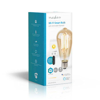 WIFILRF10ST64 Smartlife led filamentlamp | wi-fi | e27 | 806 lm | 7 w | warm wit | 1800 - 3000 k | glas | android& Verpakking foto