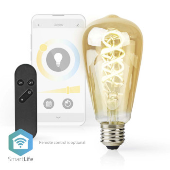 WIFILRT10ST64 Smartlife led filamentlamp | wi-fi | e27 | 360 lm | 4.9 w | warm tot koel wit | 1800 - 6500 k | glas Product foto