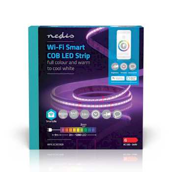 WIFILSC20CRGB Smartlife led strip | wi-fi | rgb / warm tot koel wit | cob | 2.00 m | ip20 | 2700 - 6500 k | 860 lm  foto