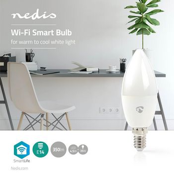 WIFILW10WTE14 Smartlife led bulb | wi-fi | e14 | 350 lm | 4.5 w | koel wit / warm wit | 2700 - 6500 k | energiekla Product foto