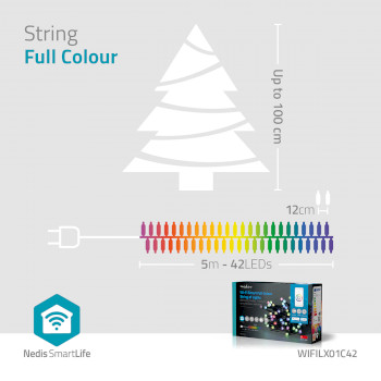 WIFILX01C42 Smartlife-kerstverlichting | koord | wi-fi | rgb | 42 led\'s | 5.00 m | android™ / ios Product foto