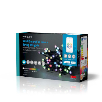 WIFILX01C42 Smartlife-kerstverlichting | koord | wi-fi | rgb | 42 led\'s | 5.00 m | android™ / ios Verpakking foto