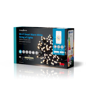 WIFILX01W100 Smartlife-kerstverlichting | koord | wi-fi | warm wit | 100 led\'s | 10.0 m | android™ / ios Verpakking foto