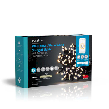 WIFILX01W100 Smartlife-kerstverlichting | koord | wi-fi | warm wit | 100 led\'s | 10.0 m | android™ / ios Verpakking foto