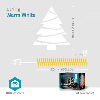 WIFILX01W400 Smartlife-kerstverlichting | koord | wi-fi | warm wit | 400 led\'s | 20.0 m | android™ / ios Product foto