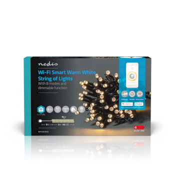 WIFILX01W50 Smartlife-kerstverlichting | koord | wi-fi | warm wit | 50 led\'s | 5.00 m | android™ / ios  foto
