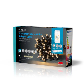 WIFILX01W50 Smartlife-kerstverlichting | koord | wi-fi | warm wit | 50 led\'s | 5.00 m | android™ / ios Verpakking foto