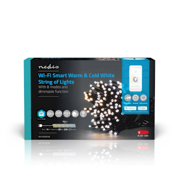 WIFILX02W200 Smartlife-kerstverlichting | koord | wi-fi | warm tot koel wit | 200 led\'s | 20.0 m | android™  foto