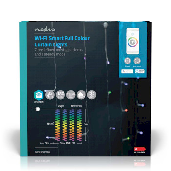 WIFILXC01C180 Smartlife-kerstverlichting | gordijn | wi-fi | rgb | 180 led\'s | 3 m | android™ / ios  foto