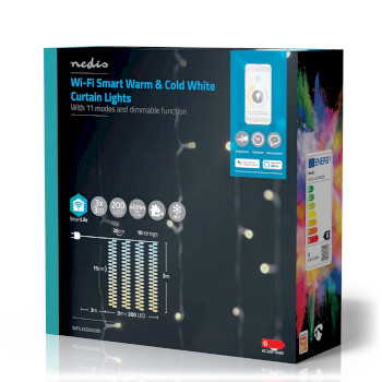 WIFILXC02W200 Smartlife-kerstverlichting | gordijn | wi-fi | warm tot koel wit | 200 led\'s | 3 m | android™  Verpakking foto