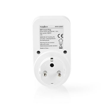 WIFIP120EWT Wi-fi smart stekker | frans type e | 16a Product foto